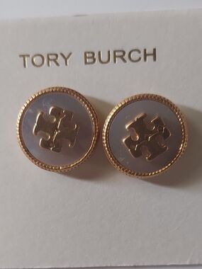 Tory Burch Icon Enamel Circle-Stud Earrings